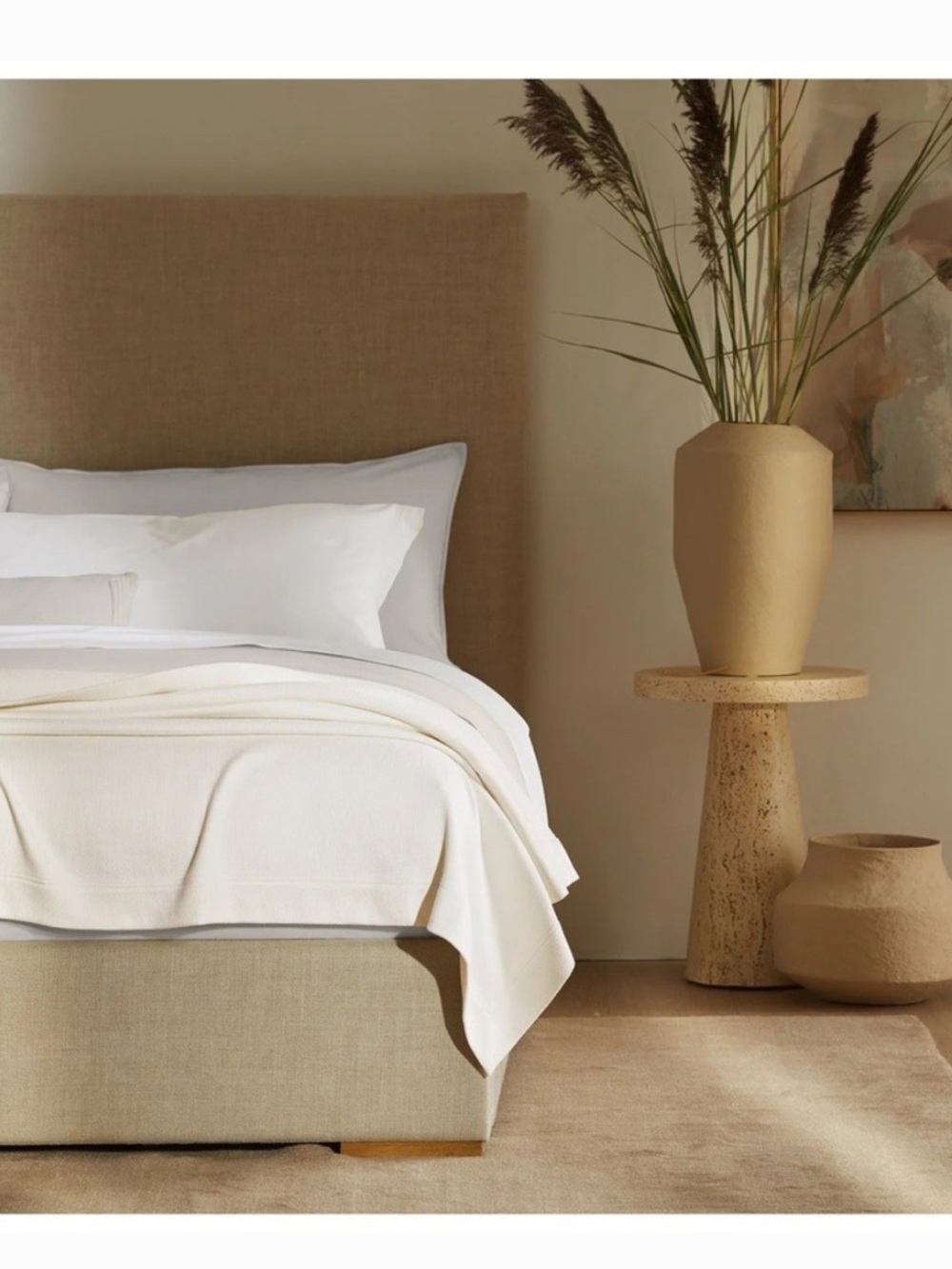 Boll & Branch Elysian Organic Cotton Cashmere Duvet Cover Full Queen Cream  NWOT